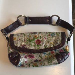 ALDO snake pattern grey purple flowers sm hand bag